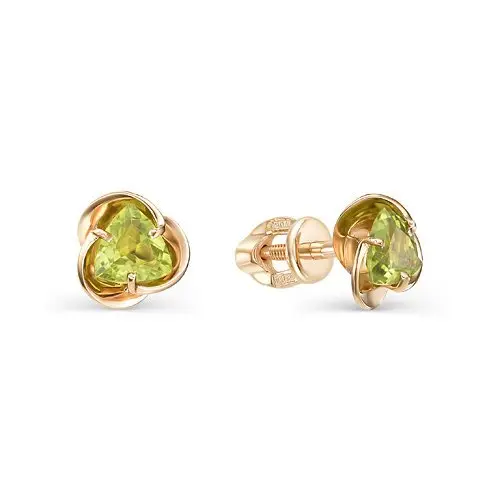 Серьги пуссеты из красного золота