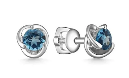 Серьги пуссеты из серебра