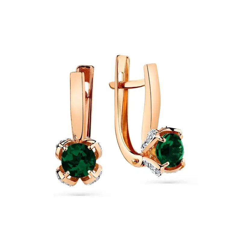 Серьги с английским замком из красного золота