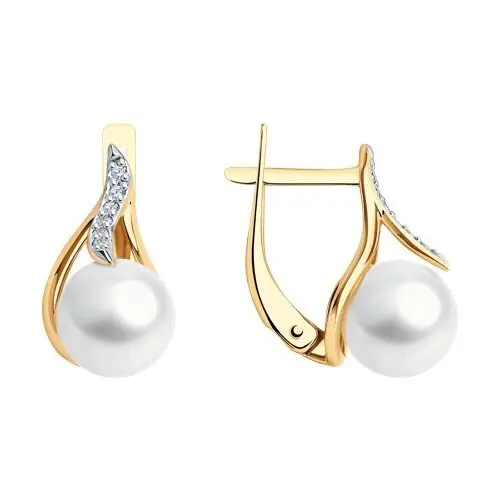 Серьги с английским замком из красного золота