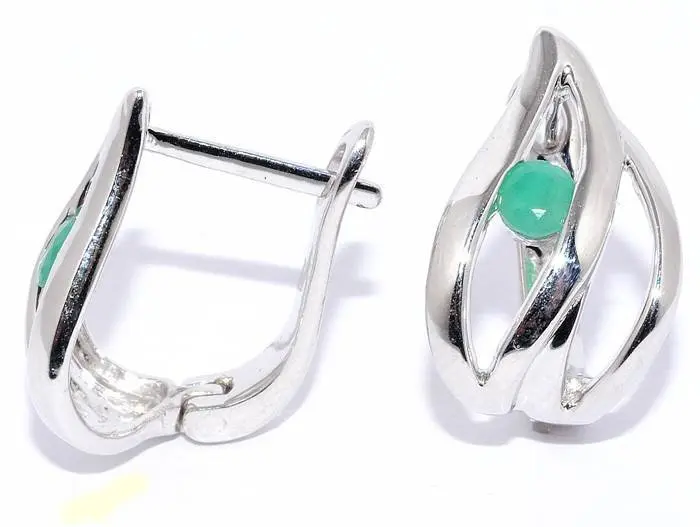 Серьги с английским замком из серебра