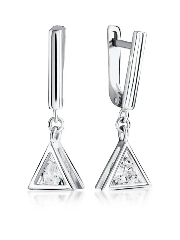 Серьги подвесные из серебра