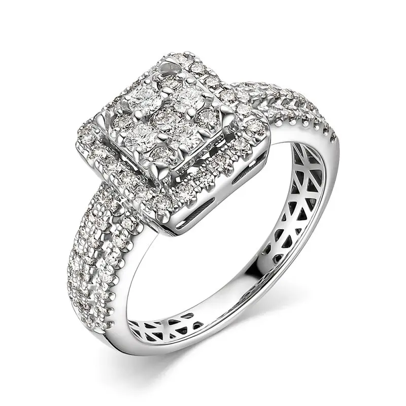 Кольцо декоративное из белого золота