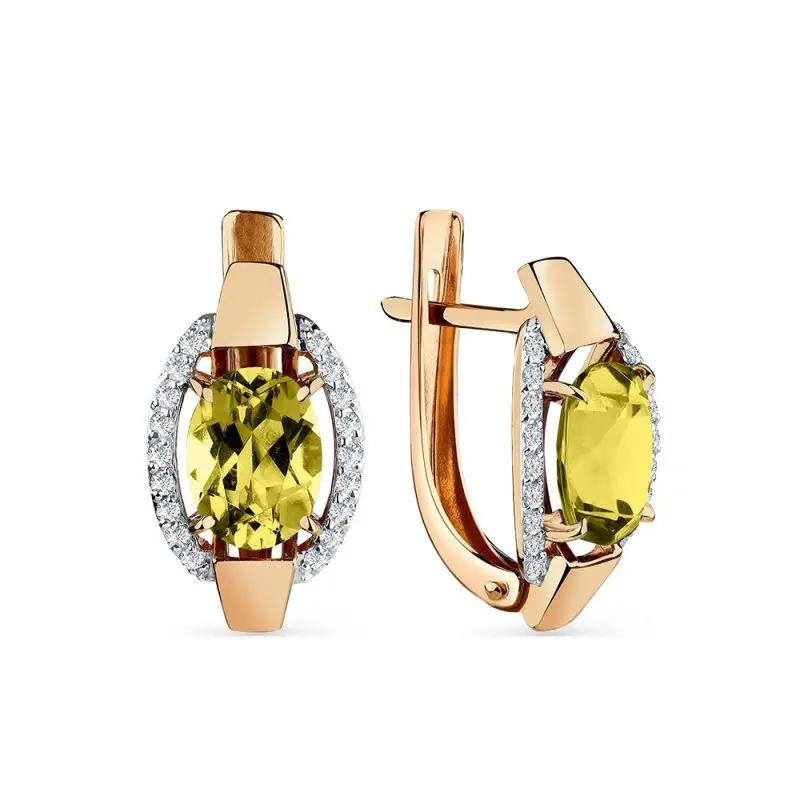 Серьги с английским замком из красного золота