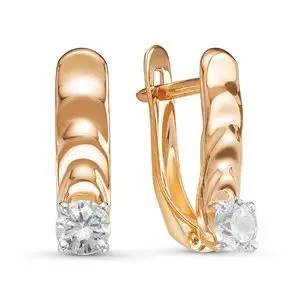 Серьги с английским замком из красного золота