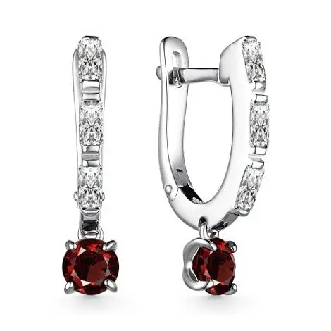 Серьги подвесные из серебра