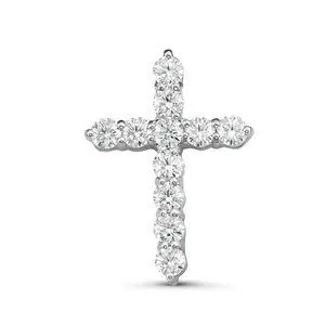 Подвеска декоративный крест из белого золота