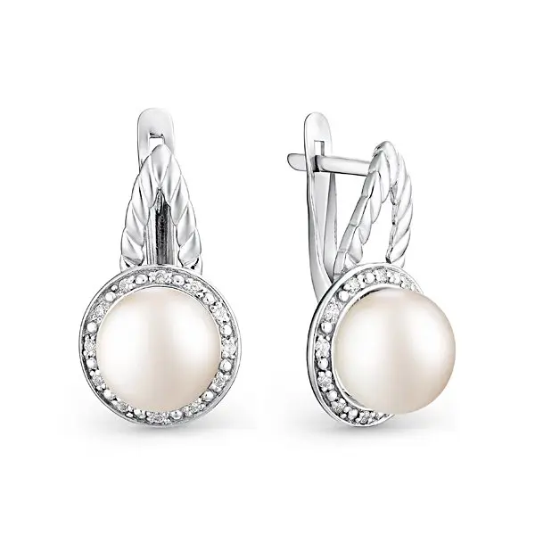 Серьги с английским замком из серебра