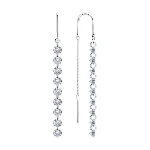 Серьги цепочки из серебра