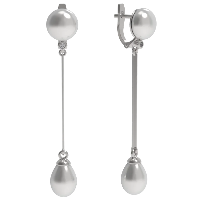 Серьги подвесные из серебра