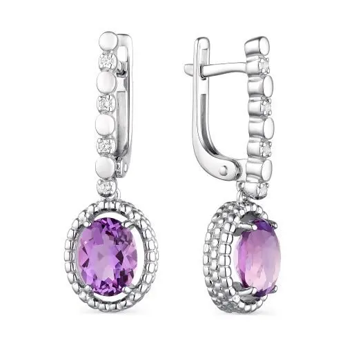 Серьги подвесные из серебра