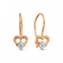 Серьги детские из красного золота