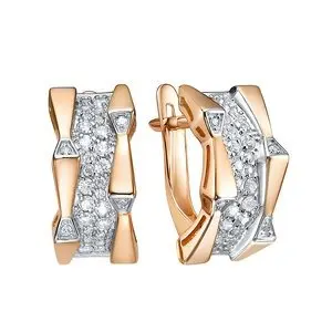 Серьги с английским замком из красного золота