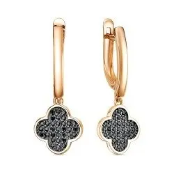 Серьги подвесные из красного золота