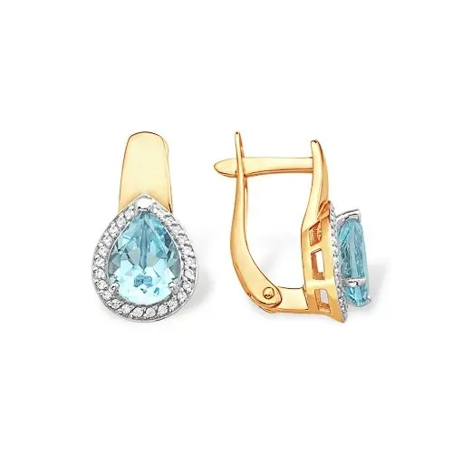 Серьги с английским замком из красного золота
