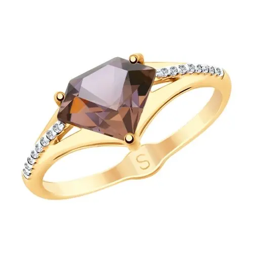 Кольцо декоративное из красного золота