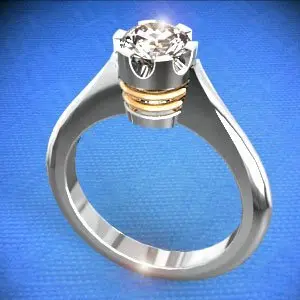 Кольцо помолвочное из белого золота с бриллиантами