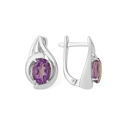 Серьги с английским замком из серебра