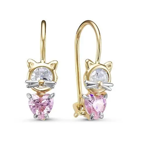 Серьги детские из красного золота