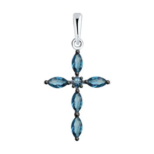 Подвеска декоративный крест из белого золота