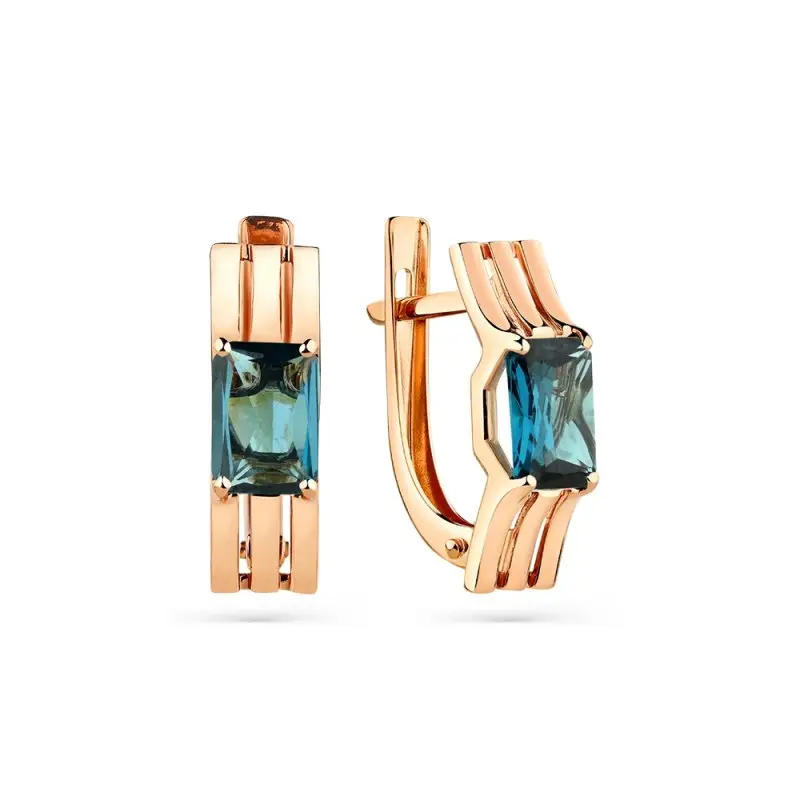 Серьги с английским замком из красного золота