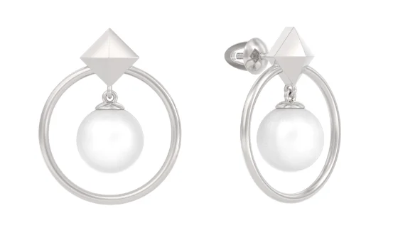 Серьги пуссеты из серебра