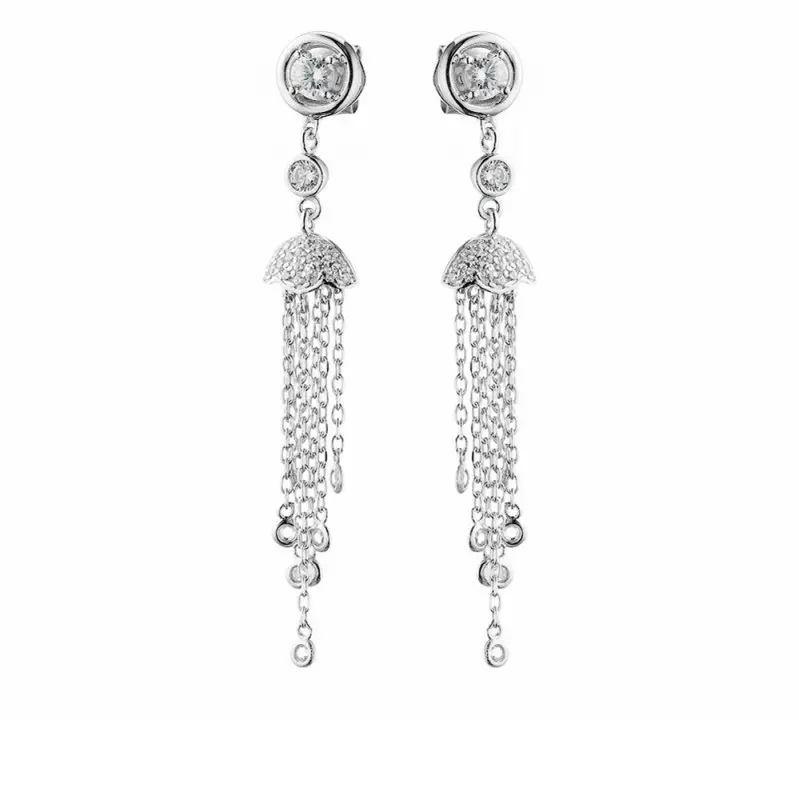 Серьги подвесные из серебра