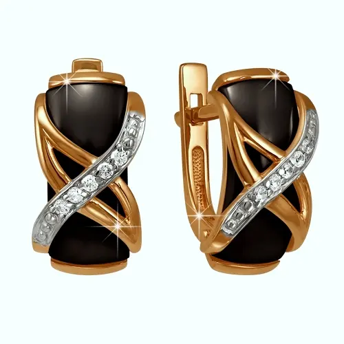 Серьги с английским замком из красного золота