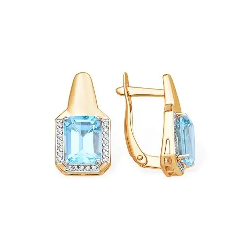 Серьги с английским замком из красного золота