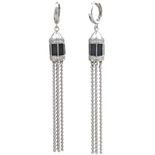 Серьги подвесные из серебра