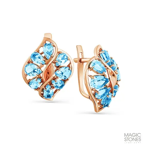 Серьги с английским замком из красного золота