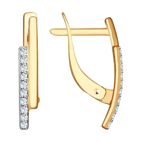 Серьги с английским замком из красного золота