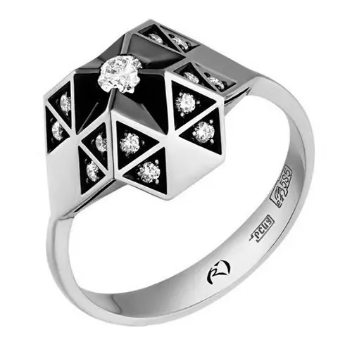 Кольцо декоративное из белого золота