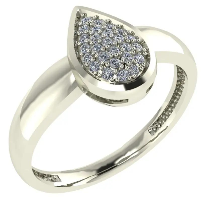 Кольцо декоративное из белого золота