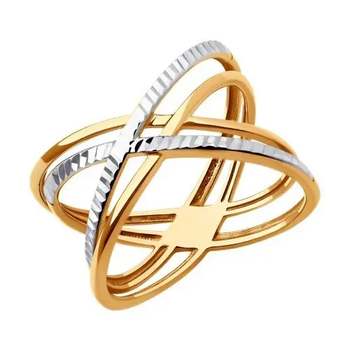 Кольцо декоративное из комбинированного золота