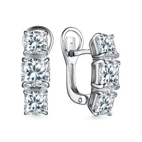 Серьги с английским замком из серебра