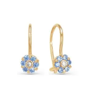 Серьги детские из красного золота