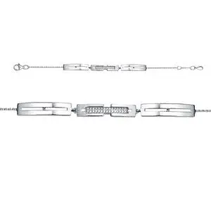 Браслет декоративный из серебра вид 1