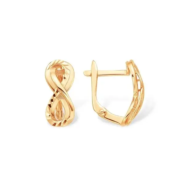 Серьги с английским замком из красного золота