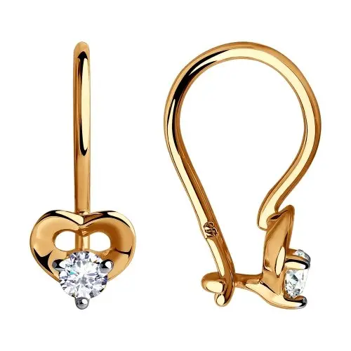 Серьги детские из красного золота