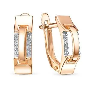 Серьги с английским замком из красного золота