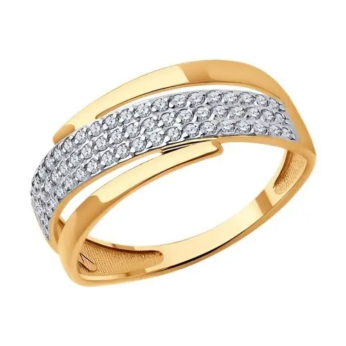 Кольцо декоративное из комбинированного золота