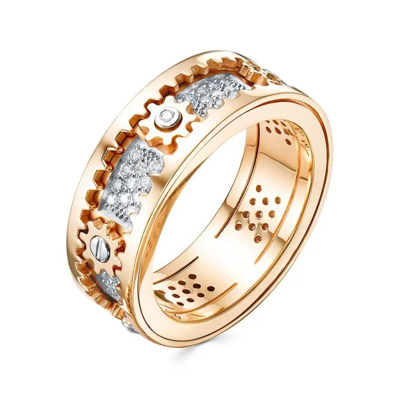 Кольцо декоративное из комбинированного золота