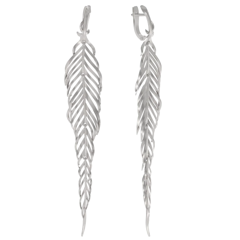 Серьги подвесные из серебра