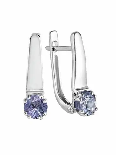 Серьги с английским замком из красного золота с рубинами