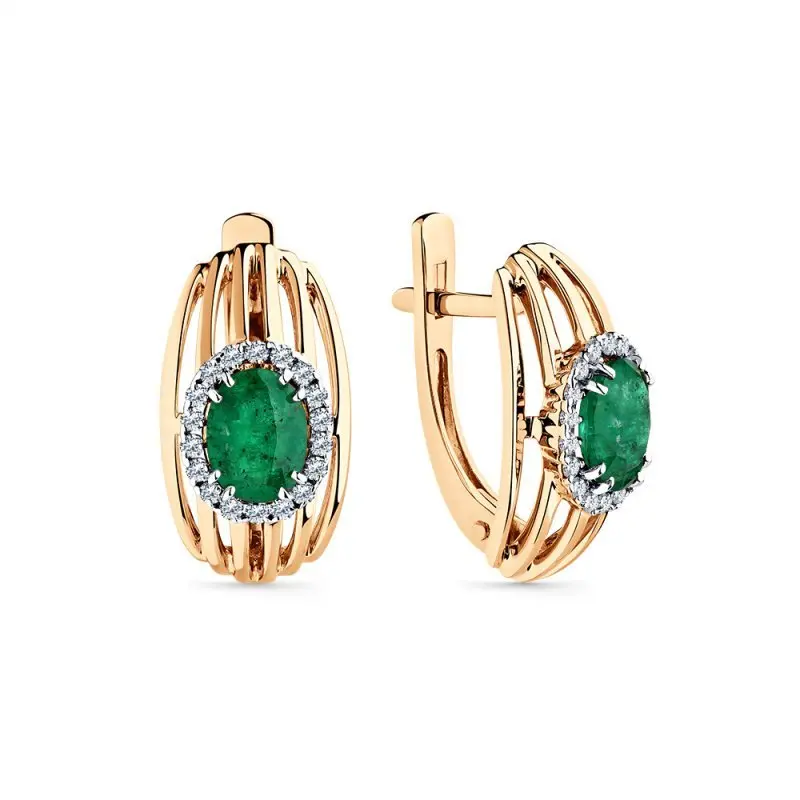 Серьги с английским замком из красного золота