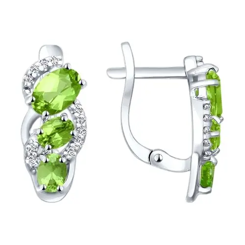 Серьги с английским замком из серебра