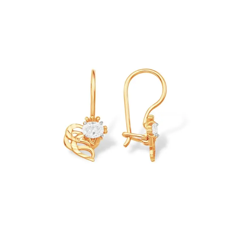 Серьги детские из красного золота