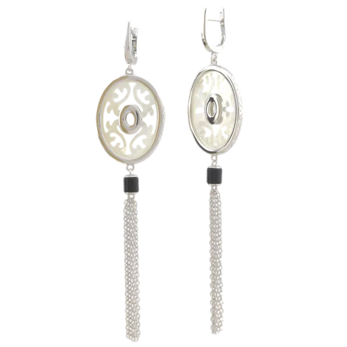 Серьги подвесные из серебра