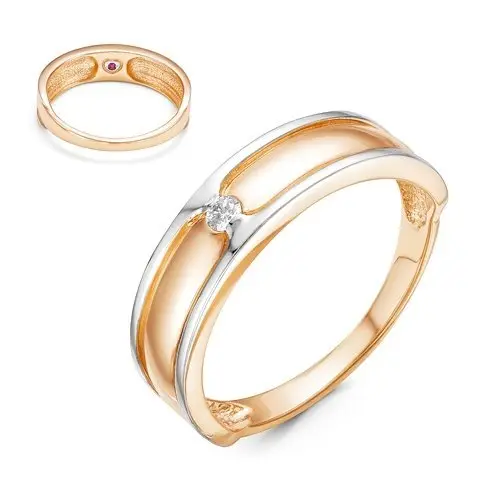 Кольцо декоративное из комбинированного золота